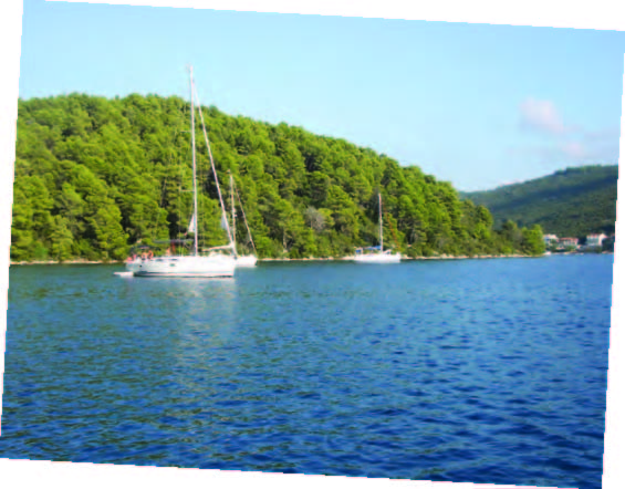 Our anchorage at Luca Polace, Mljet