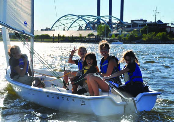 Community Boating Center students enjoy after-school sailing in Providence, RI. © John O'Flaherty