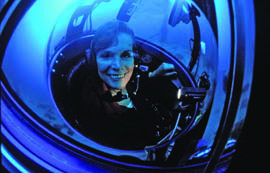 Dr. Silvia Earle holds the women’s record for the deepest solo submersible dive. She will be speaking at The Maritime Aquarium at Norwalk on January 24. See page 35. © Kip Evans Photography/MissionBlue