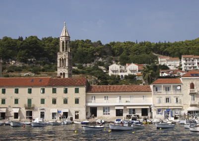 The harbor at Hvar on the island of Otok Hvar