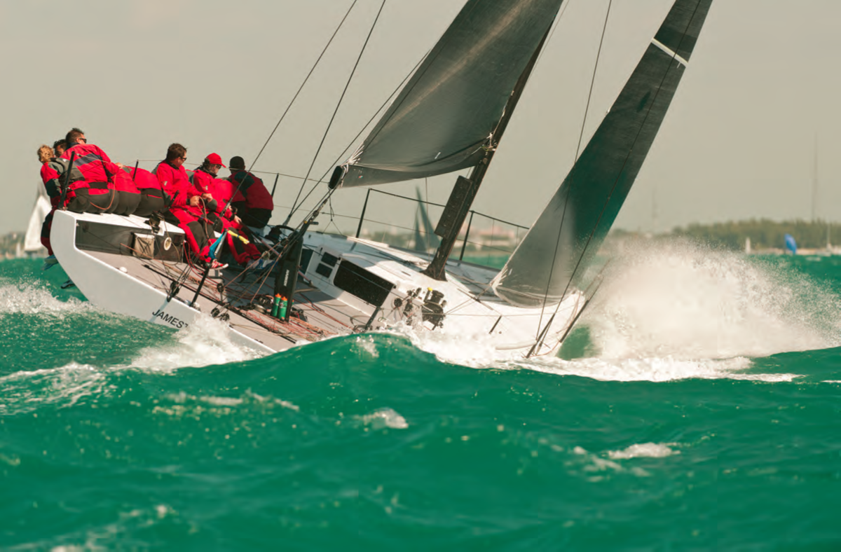 Fresh from a victory in the Fort Lauderdale to Key West Race, Heidi & Steve Benjamin’s HPR Carkeek 40 SPOOKIE (Norwalk, CT) topped the High Performance Class. © Allen Clark/PhotoBoat.com