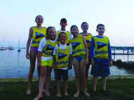 Competing in the Center for Hospice Care Stonington Dinghy Club Benefit Regatta in Stonington, CT, these MudRatz raised over $2,600 for the Center for Hospice Care of Southeast Connecticut. In the front row are (l - r) Bella McCarthy, Dylan Flack, Megan Gimple and Evan Spalding. In the back row are Lily Flack, Jacob Freeman and Lisa Spalding. © Tori Gimple