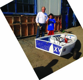 Jim Koehler presents J.C. Hermus with a custom Opti.