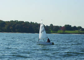 Almost home! The breeze became light and shifty when I reached Oyster Bay. © Brian A. Smith