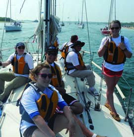 Celebration II heads out of the Great Salt Pond on the first day of racing. © norwalkship6.org