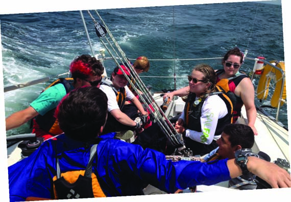 Homeward bound through the Race. Although Skipper Kai Horan and other adults were aboard, the Sea Scouts did all of the sailing and navigating. © norwalkship6.org