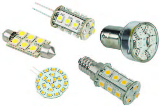 Replacing the incandescent or halogen bulbs in your boat’s most frequently used fixtures is an inexpensive way to upgrade to LED lighting. © imtra.com